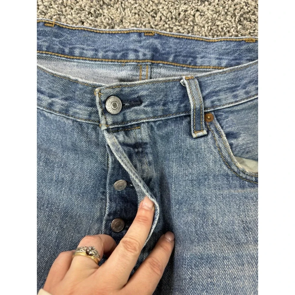 Levi's 501 Straight Fit Jeans Men's Size 38x30 Blue Button Fly